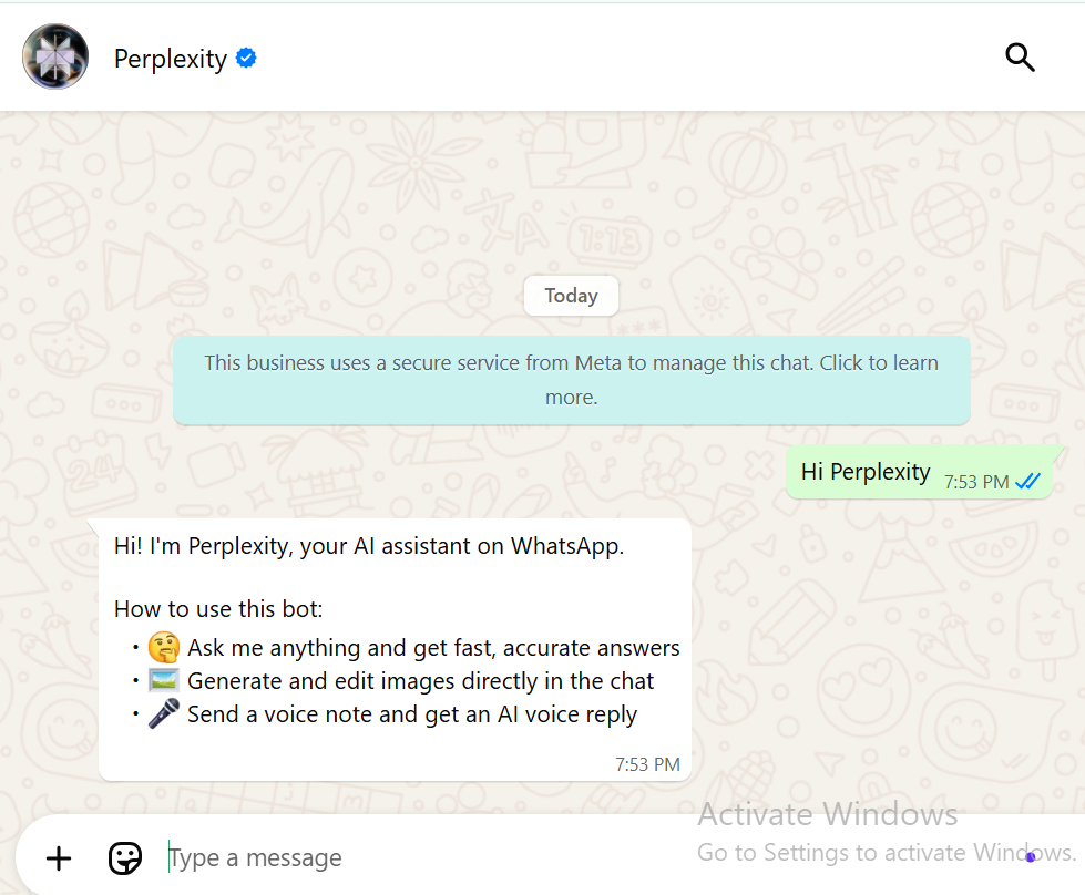 How to Set Up Perplexity AI in WhatsApp