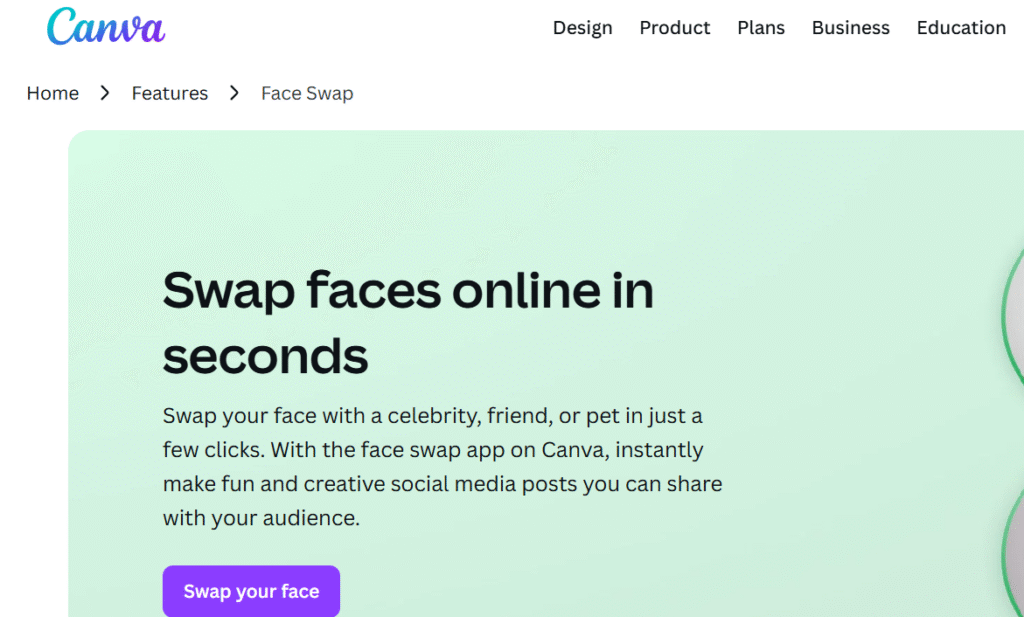 Canva App Swap faces online
