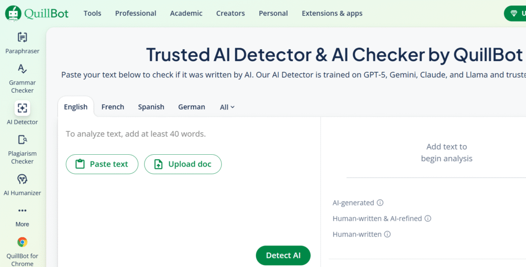 AI Content Checker by QuillBot