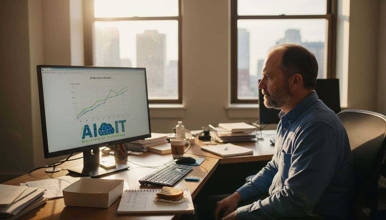 IT manager reviewing AI performance results