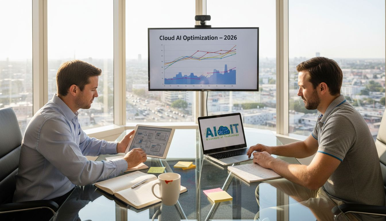 Cloud management team analyzing AI results