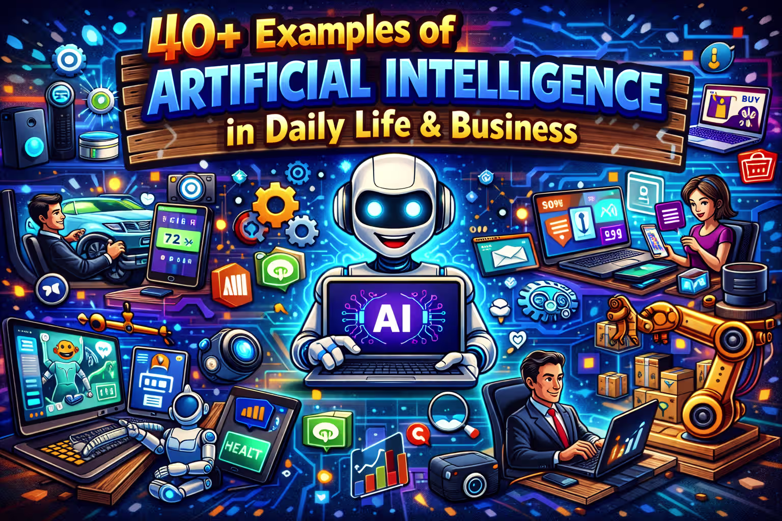 40+ Examples of Artificial Intelligence in Daily Life & Business