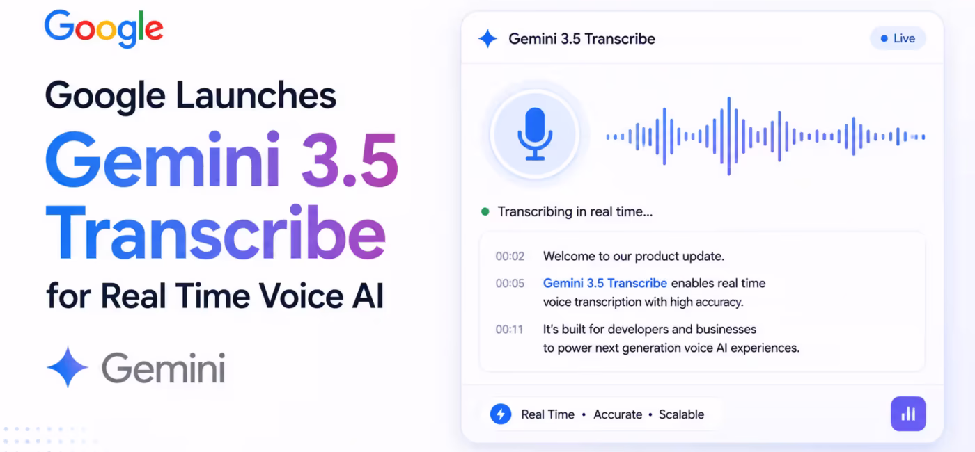 Google Launches Gemini 3.5 Transcribe for Real Time Voice AI