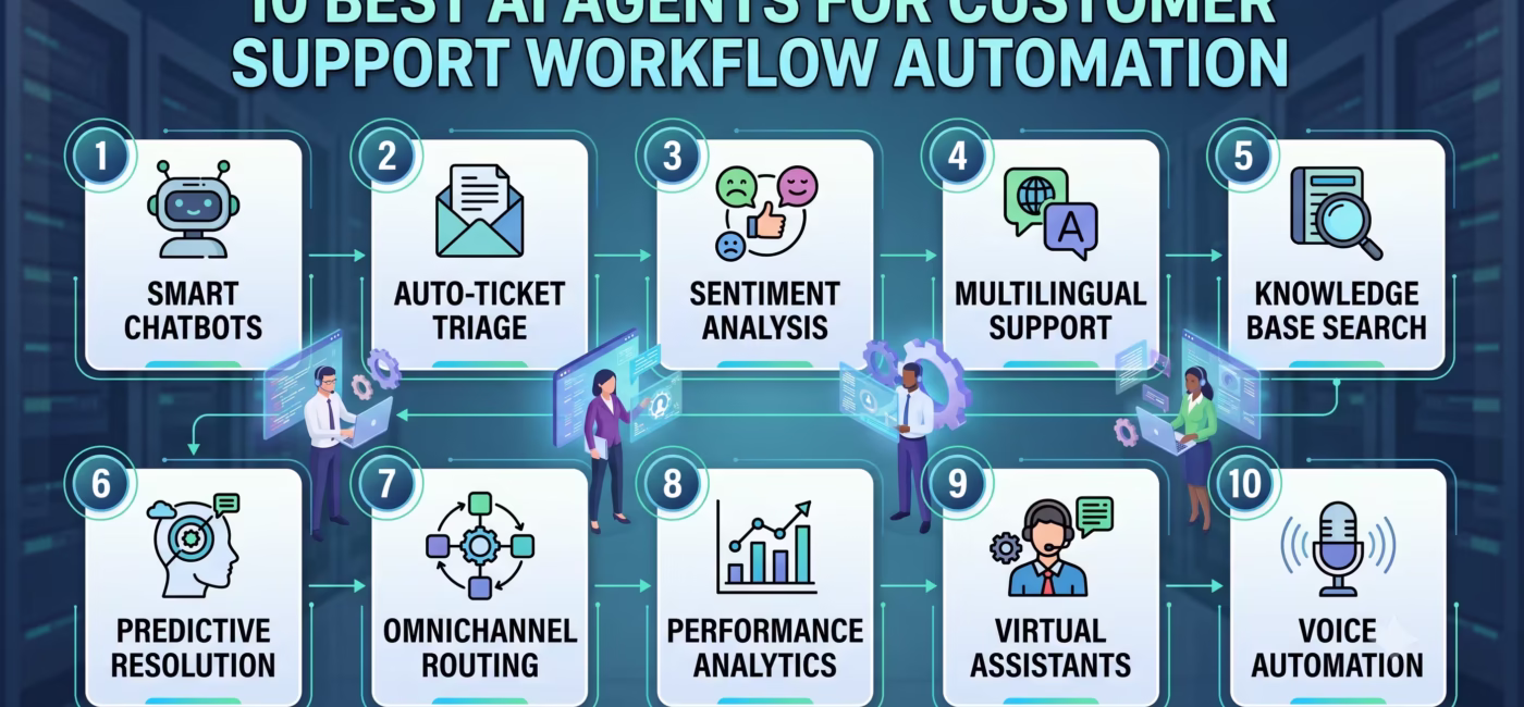 10 Best AI Agents for Customer Support Workflow Automation in 2026